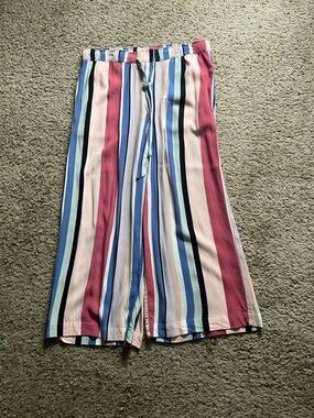 Striped Wide-Leg Misses Pants - Multicolor